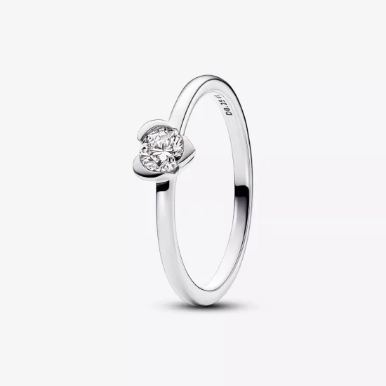 (afbeelding voor) Pandora Talisman Lab-grown Diamond Hart Ring 0,25 karaat tw Sterling Zilver - 193115C01