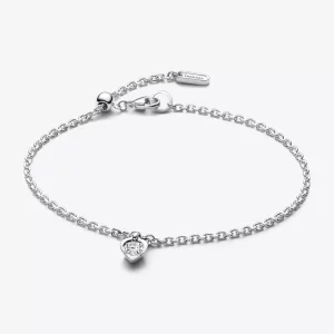 (afbeelding voor) Pandora Talisman Lab-grown Diamond Heart Chain Armband 0,25 karaat tw Sterling Zilver - 593094C01