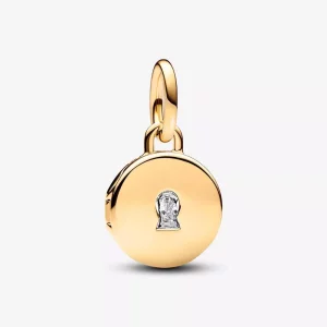 Pandora Te openen & graveerbare liefdesmedaillon hangende bedel - 763066C01 (afbeelding voor) Pandora Te openen & graveerbare liefdesmedaillon hangende bedel - 763066C01