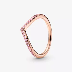 Pandora Timeless Sprankelend Roze Wishbone Ring - 186316C02 (afbeelding voor) Pandora Timeless Sprankelend Roze Wishbone Ring - 186316C02