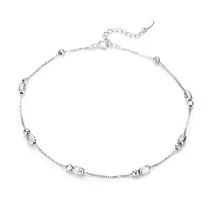 Pandora Stijl Zilveren Kleine Ronde Kralen Enkelbandje - SCT010 (afbeelding voor) Pandora Stijl Zilveren Kleine Ronde Kralen Enkelbandje - SCT010
