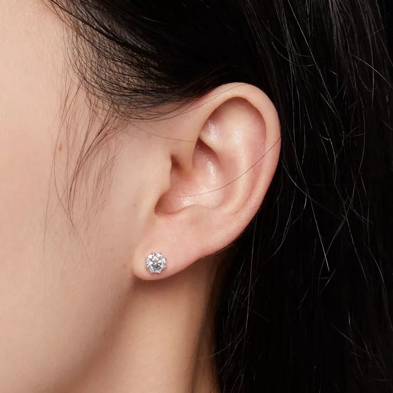 (afbeelding voor) Pandora Stijl 0.5 Karaat Moissanite Hoop Oorbellen - MSE019-S - Bekijken 4
