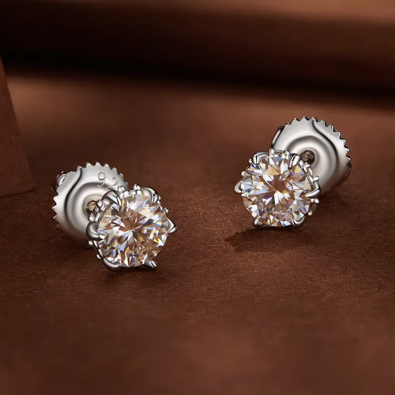 (afbeelding voor) Pandora-stijl 0,5 karaat Moissanite oorknopjes - MSE020-S - Bekijken 3