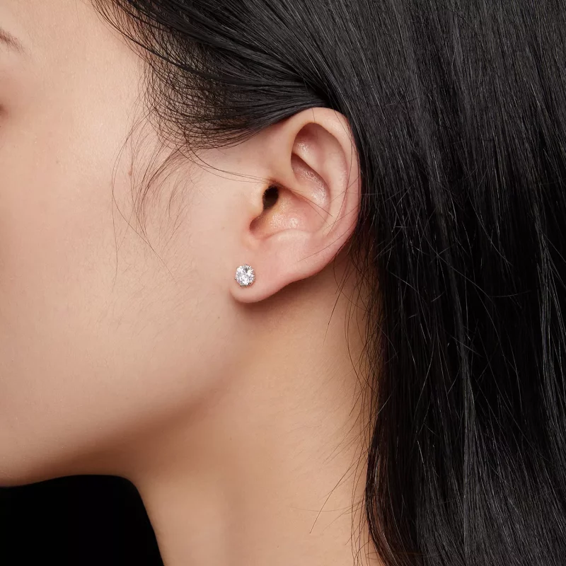 (afbeelding voor) Pandora-stijl 0,5 karaat Moissanite oorknopjes - MSE020-S - Bekijken 5