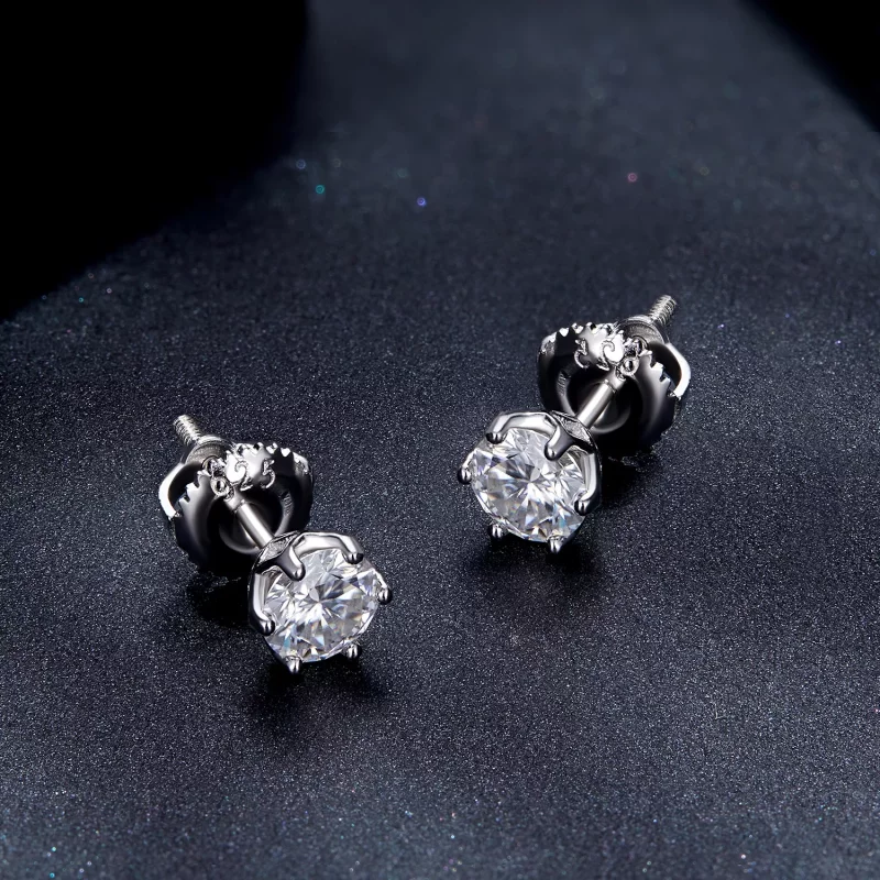 (afbeelding voor) Pandora Stijl 0.5 Karaat Vierklauw Moissanite Oorknopjes - MSE004-S - Bekijken 4