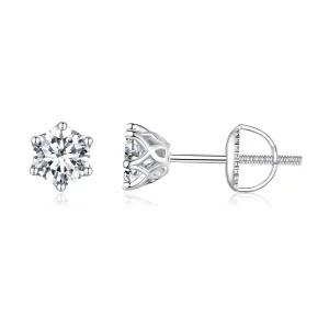 Pandora Stijl 0.5 Karaat Vierklauw Moissanite Oorknopjes - MSE004-S (afbeelding voor) Pandora Stijl 0.5 Karaat Vierklauw Moissanite Oorknopjes - MSE004-S