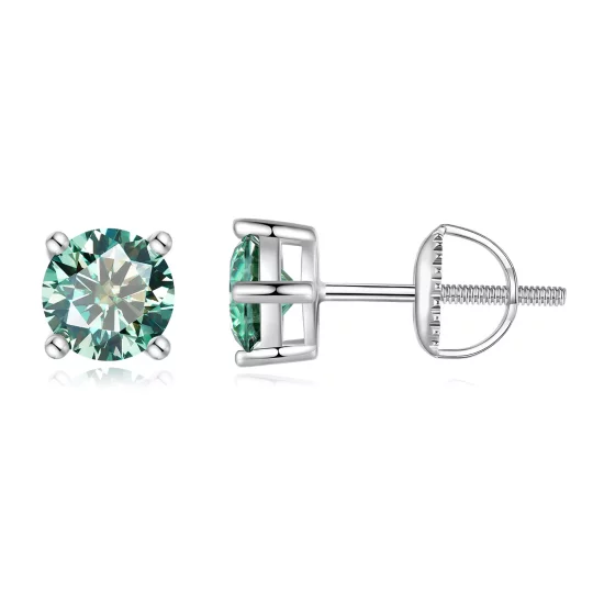 (afbeelding voor) Pandora-stijl 0,5 karaat vierklauws Moissanite-stekeroorbellen - MSE003-CFS