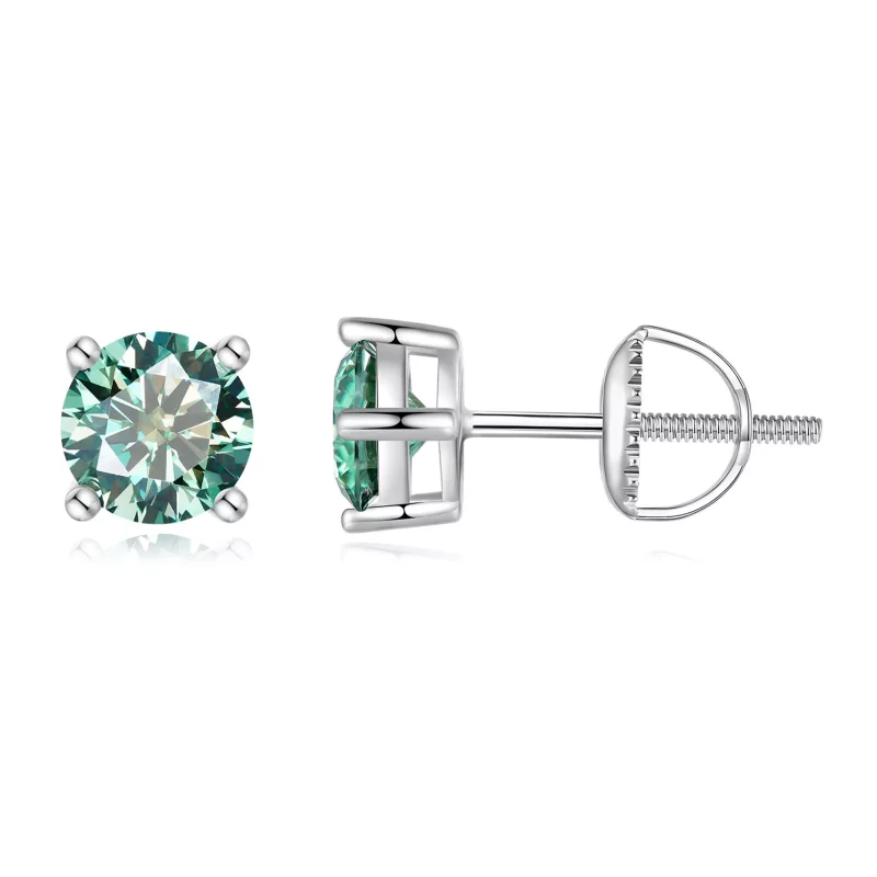 (afbeelding voor) Pandora-stijl 0,5 karaat vierklauws Moissanite-stekeroorbellen - MSE003-CFS