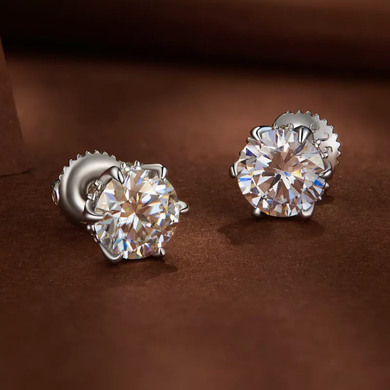 (afbeelding voor) Pandora-stijl 1 karaat Moissanite oorknopjes - MSE020-L - Bekijken 3