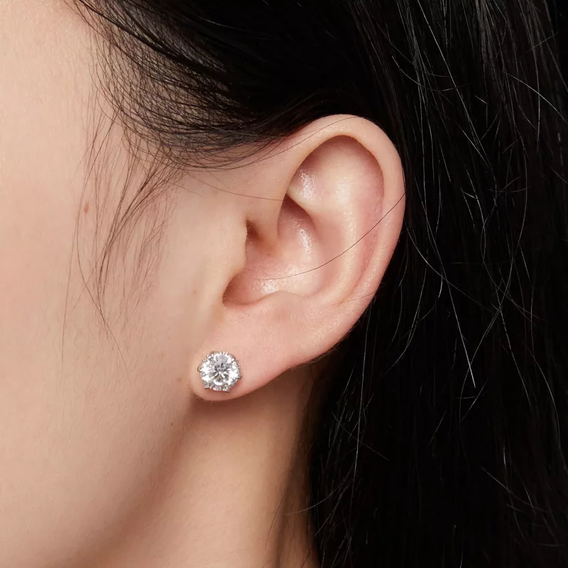 (afbeelding voor) Pandora-stijl 1 karaat Moissanite oorknopjes - MSE020-L - Bekijken 4