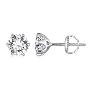 Pandora-stijl 1 karaat Moissanite oorknopjes - MSE020-L (afbeelding voor) Pandora-stijl 1 karaat Moissanite oorknopjes - MSE020-L