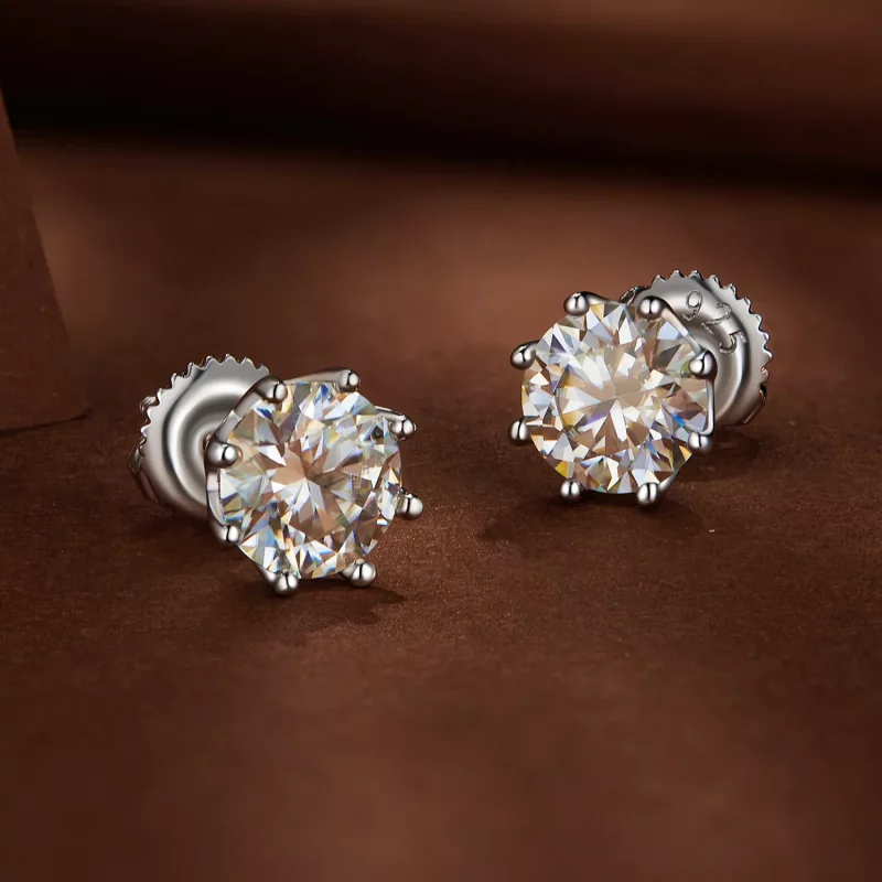 (afbeelding voor) Pandora Stijl 1 Karaat Moissanite Stud Oorbellen - MSE019-L - Bekijken 3