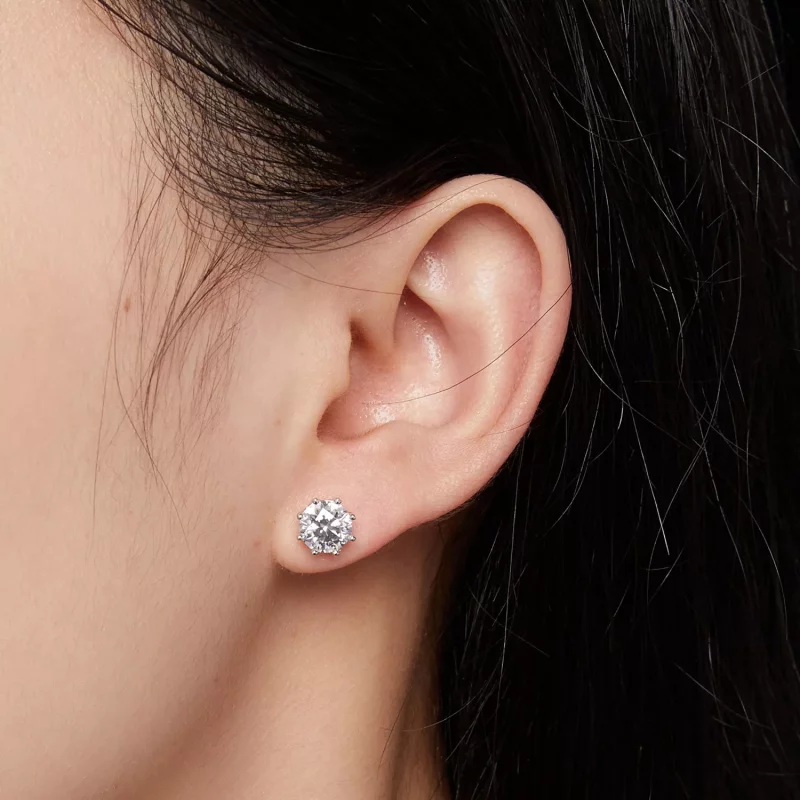(afbeelding voor) Pandora Stijl 1 Karaat Moissanite Stud Oorbellen - MSE019-L - Bekijken 4