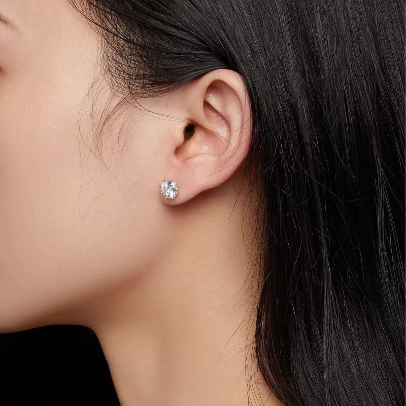(afbeelding voor) Pandora Stijl 1 Karaat Moissanite Stud Oorbellen - MSE019-L - Bekijken 5