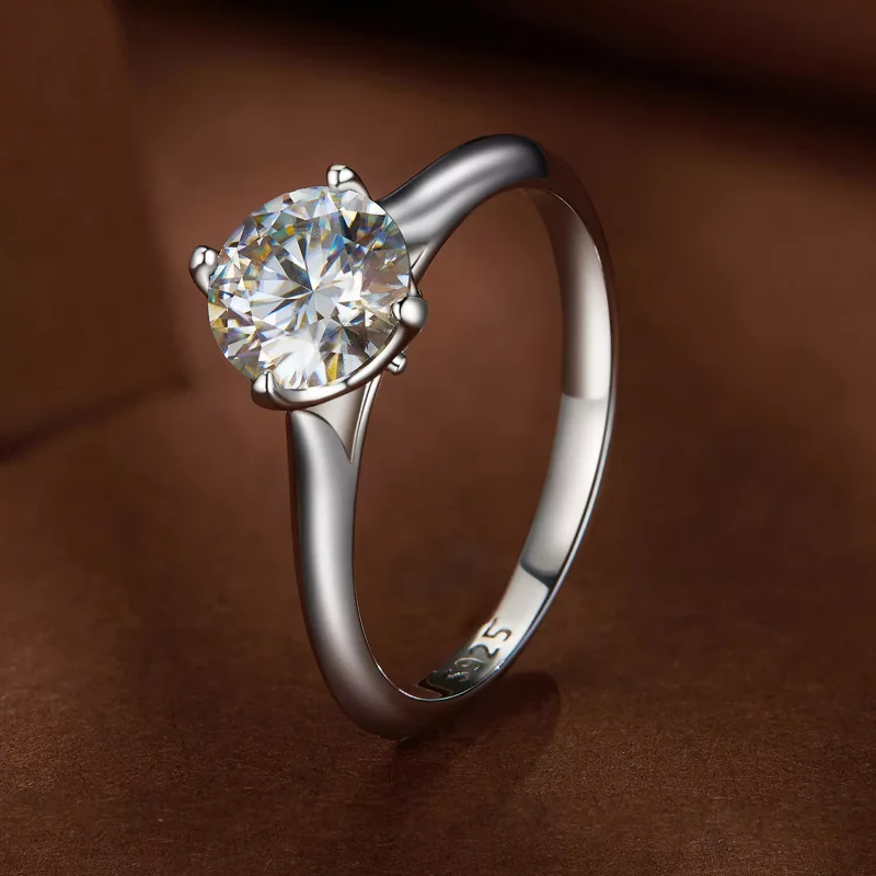 (afbeelding voor) Pandora Stijl 1 Karaat Moissanite Verlovingsring - MSR033 - Bekijken 2