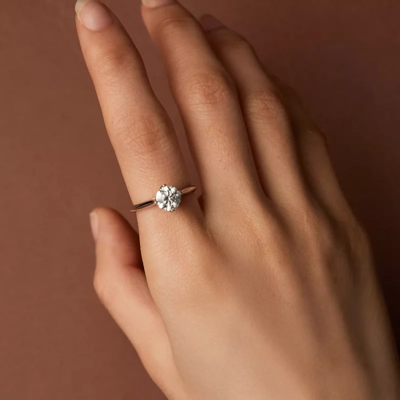 (afbeelding voor) Pandora Stijl 1 Karaat Moissanite Verlovingsring - MSR033 - Bekijken 6