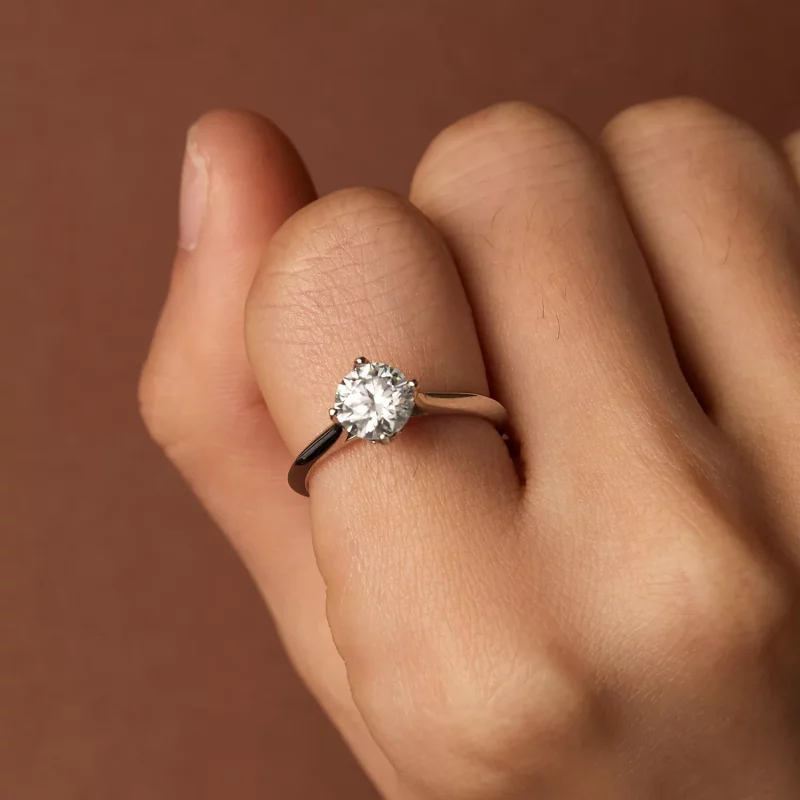 (afbeelding voor) Pandora Stijl 1 Karaat Moissanite Verlovingsring - MSR033 - Bekijken 7