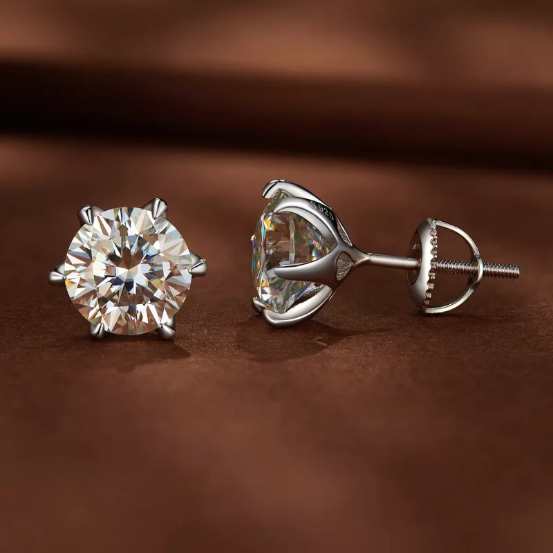 (afbeelding voor) Pandora-stijl 2-karaats Moissanite Stud Oorbellen - MSE021-L - Bekijken 2