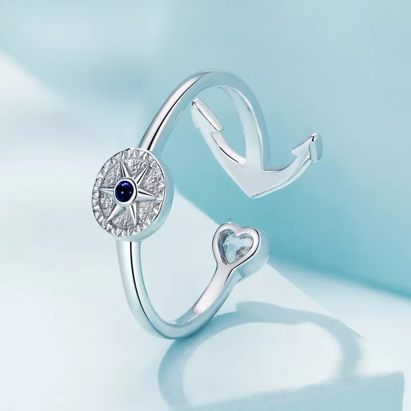 (afbeelding voor) Pandora Stijl Anker Kompas Open Ring - SCR935 - Bekijken 4