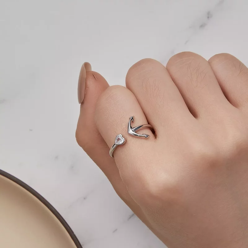 (afbeelding voor) Pandora Stijl Anker Kompas Open Ring - SCR935 - Bekijken 8