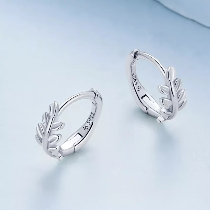 (afbeelding voor) Pandora Stijl Bladeren Hoops Oorbellen - BSE500-A - Bekijken 3