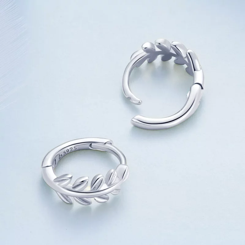 (afbeelding voor) Pandora Stijl Bladeren Hoops Oorbellen - BSE500-A - Bekijken 4