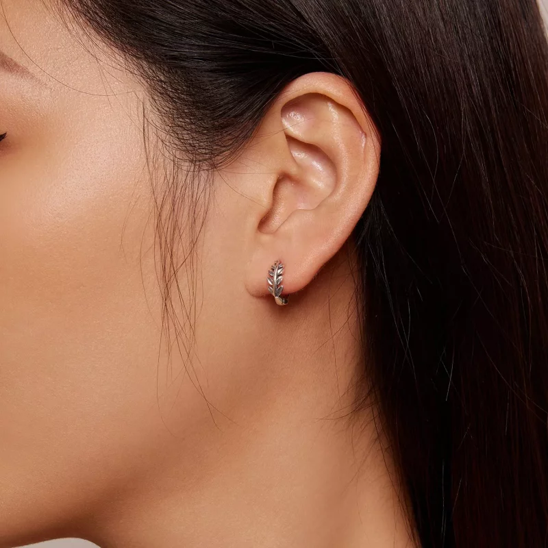 (afbeelding voor) Pandora Stijl Bladeren Hoops Oorbellen - BSE500-A - Bekijken 5