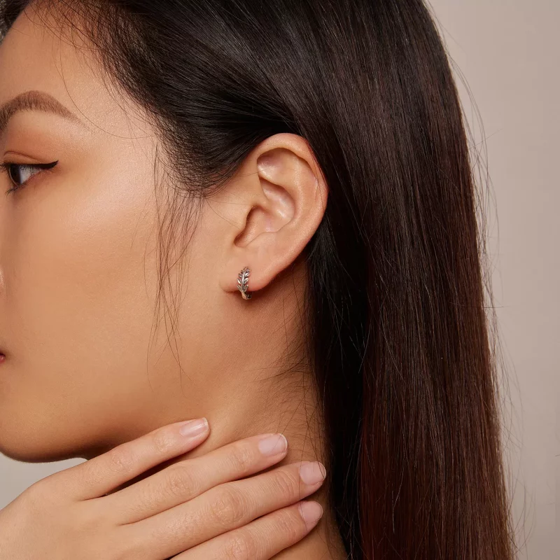 (afbeelding voor) Pandora Stijl Bladeren Hoops Oorbellen - BSE500-A - Bekijken 6