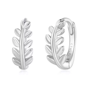 Pandora Stijl Bladeren Hoops Oorbellen - BSE500-A (afbeelding voor) Pandora Stijl Bladeren Hoops Oorbellen - BSE500-A