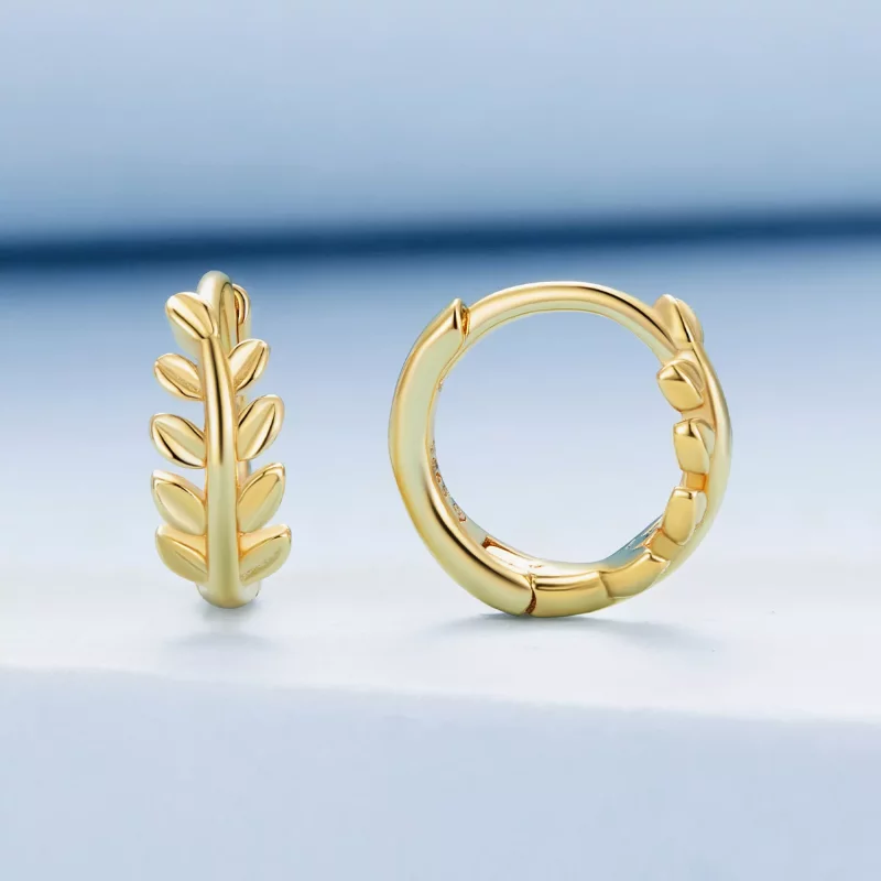 (afbeelding voor) Pandora-stijl Bladeren Hoops Oorbellen - BSE500-B - Bekijken 2