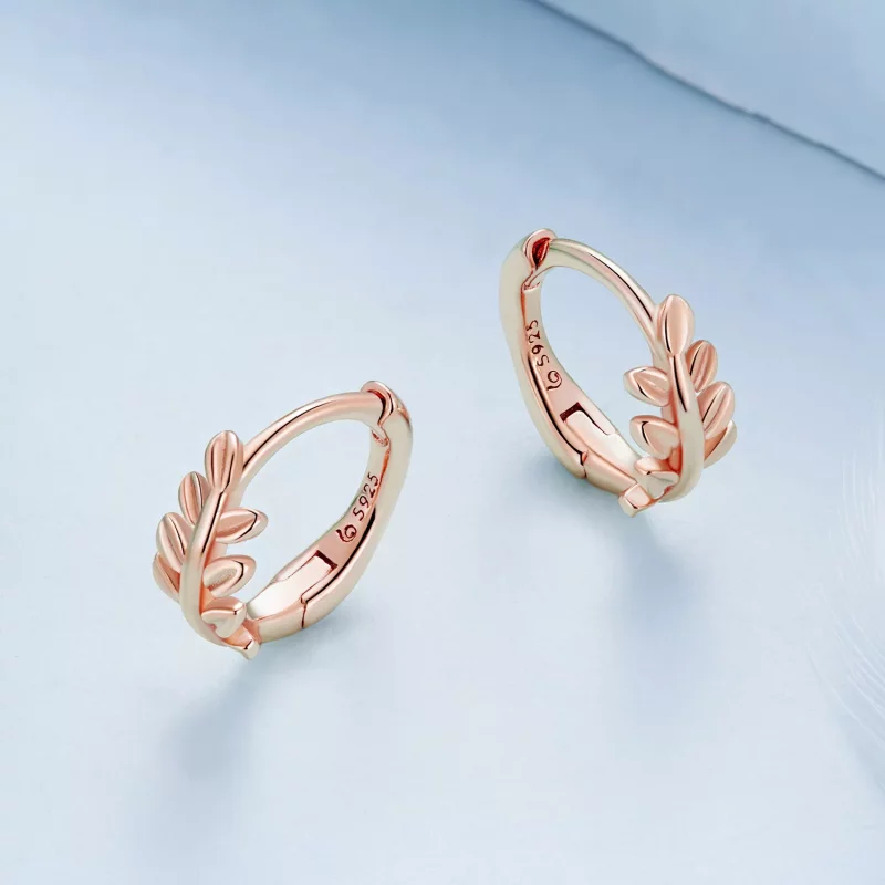 (afbeelding voor) Pandora Stijl Bladeren Hoops Oorbellen - BSE500-C - Bekijken 3