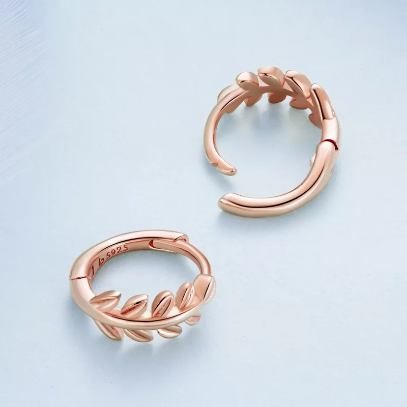 (afbeelding voor) Pandora Stijl Bladeren Hoops Oorbellen - BSE500-C - Bekijken 4