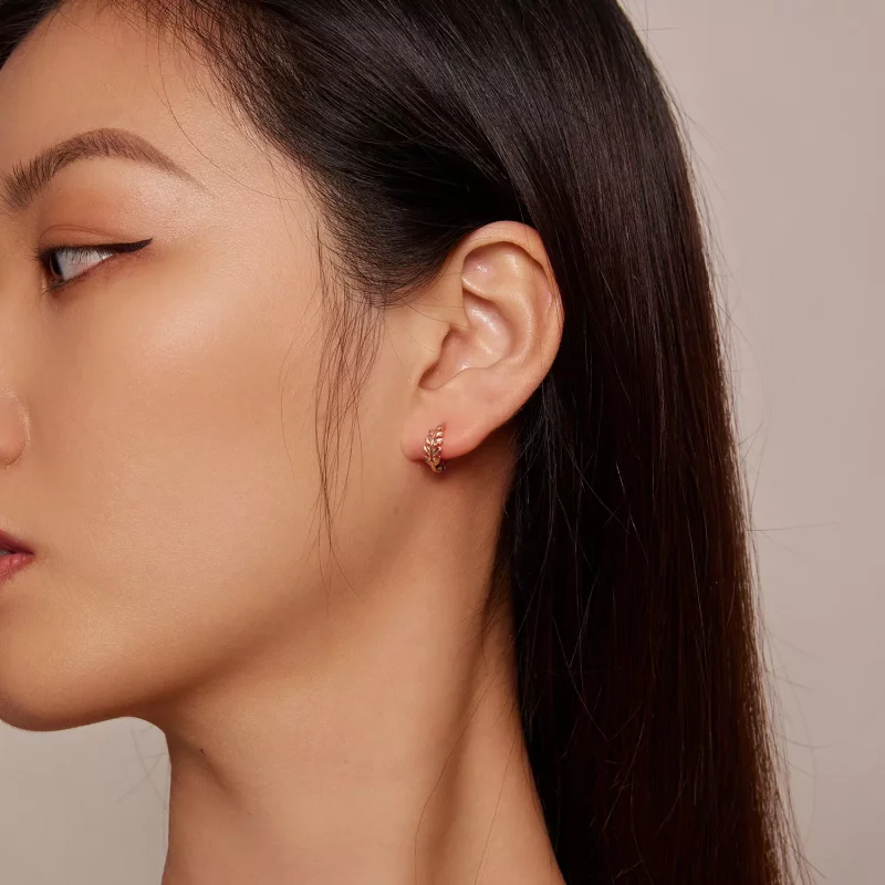 (afbeelding voor) Pandora Stijl Bladeren Hoops Oorbellen - BSE500-C - Bekijken 5