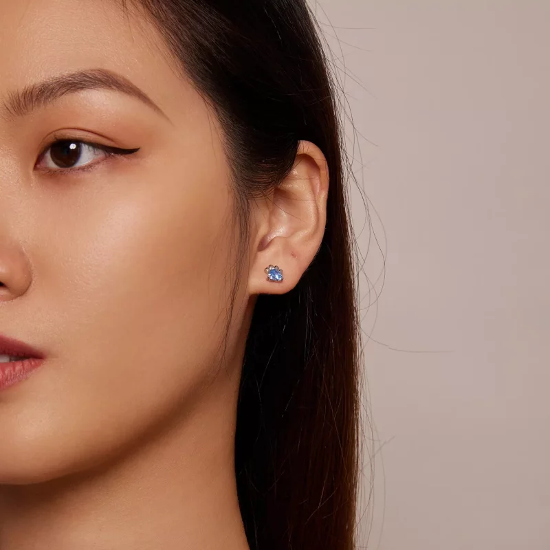 (afbeelding voor) Pandora-stijl Blauwe Hondenpoot Stud Oorbellen - SCE1574-LB - Bekijken 5
