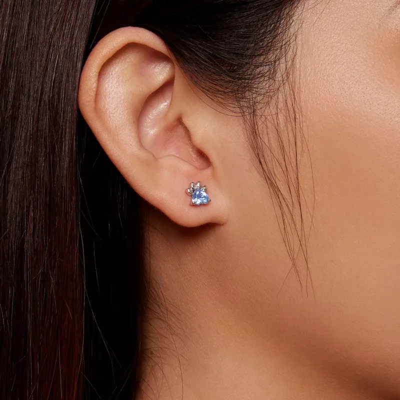 (afbeelding voor) Pandora-stijl Blauwe Hondenpoot Stud Oorbellen - SCE1574-LB - Bekijken 7