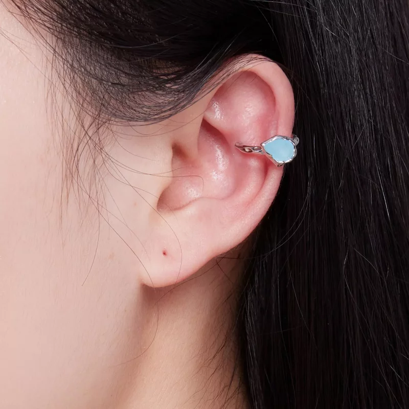 (afbeelding voor) Pandora-stijl Blauwe Waterdruppel Oorclip - BSE846 - Bekijken 5