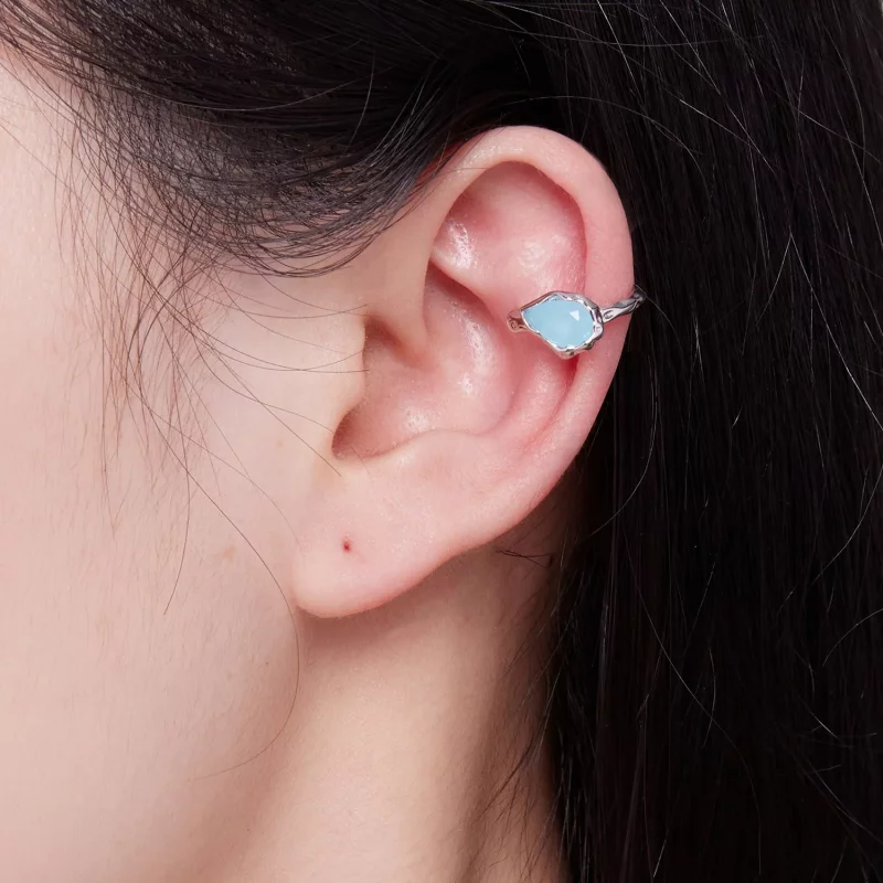 (afbeelding voor) Pandora-stijl Blauwe Waterdruppel Oorclip - BSE846 - Bekijken 6