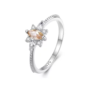 Pandora-stijl Champagne Middensteen Ring - BSR437 (afbeelding voor) Pandora-stijl Champagne Middensteen Ring - BSR437