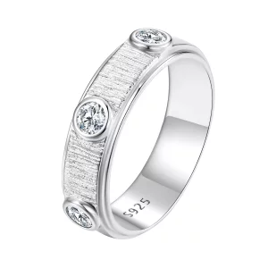 (afbeelding voor) Pandora-stijl Delicate Moissanite Band Ring voor Mannen - MSR032