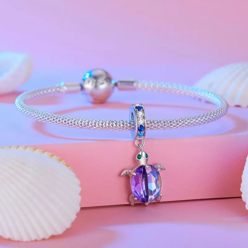 (afbeelding voor) Pandora Stijl Delicate Schildpad Hanger Bedel - BSC849 - Bekijken 3