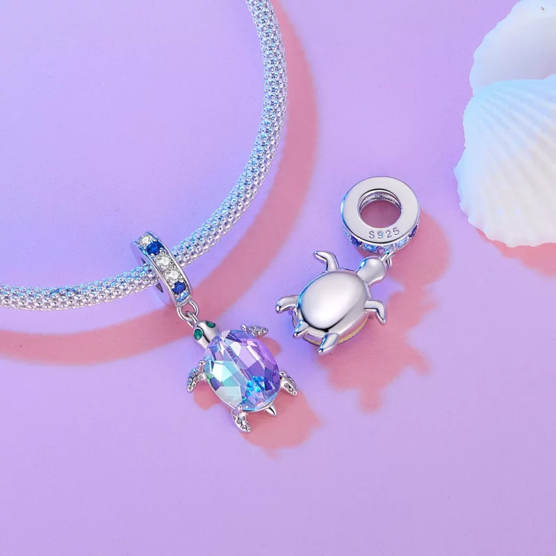 (afbeelding voor) Pandora Stijl Delicate Schildpad Hanger Bedel - BSC849 - Bekijken 4