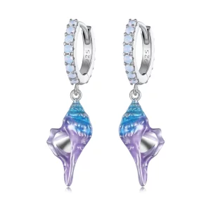 Pandora-stijl Droom Conch Hoepeloorbellen - BSE841 (afbeelding voor) Pandora-stijl Droom Conch Hoepeloorbellen - BSE841