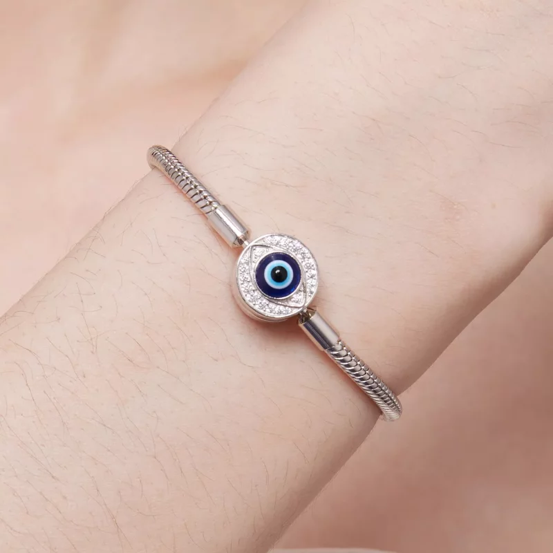 (afbeelding voor) Pandora-stijl Duivelsoog Basisketting Armband - BSB122 - Bekijken 5
