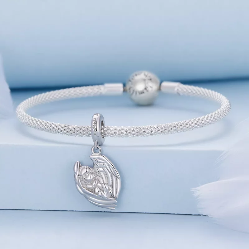 (afbeelding voor) Pandora-stijl Engel Baby Hanger Bedel - BSC851 - Bekijken 3