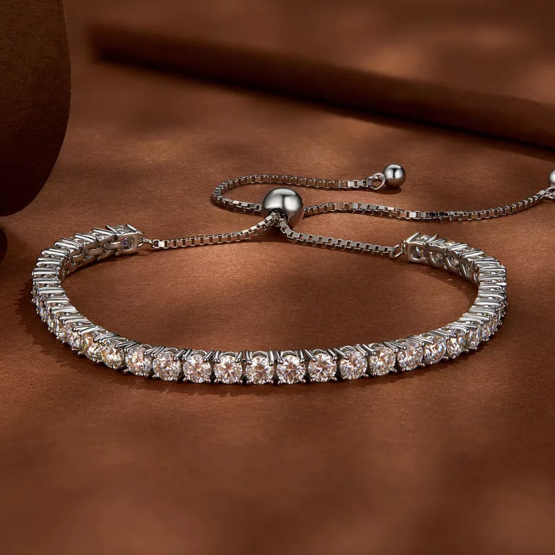 (afbeelding voor) Pandora Stijl Fijne Moissanite Armband - MSB005 - Bekijken 2