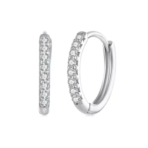 Pandora Stijl Fijne Moissanite Hoops Oorbellen - MSE022 (afbeelding voor) Pandora Stijl Fijne Moissanite Hoops Oorbellen - MSE022