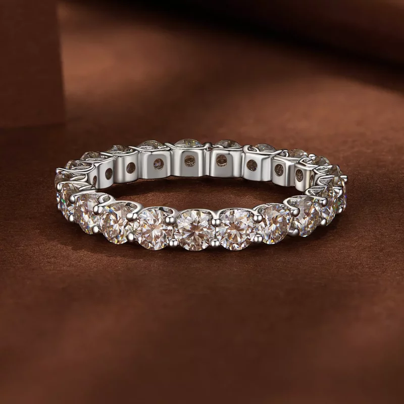 (afbeelding voor) Pandora-stijl Fijne Moissanite Ring - MSR029 - Bekijken 3