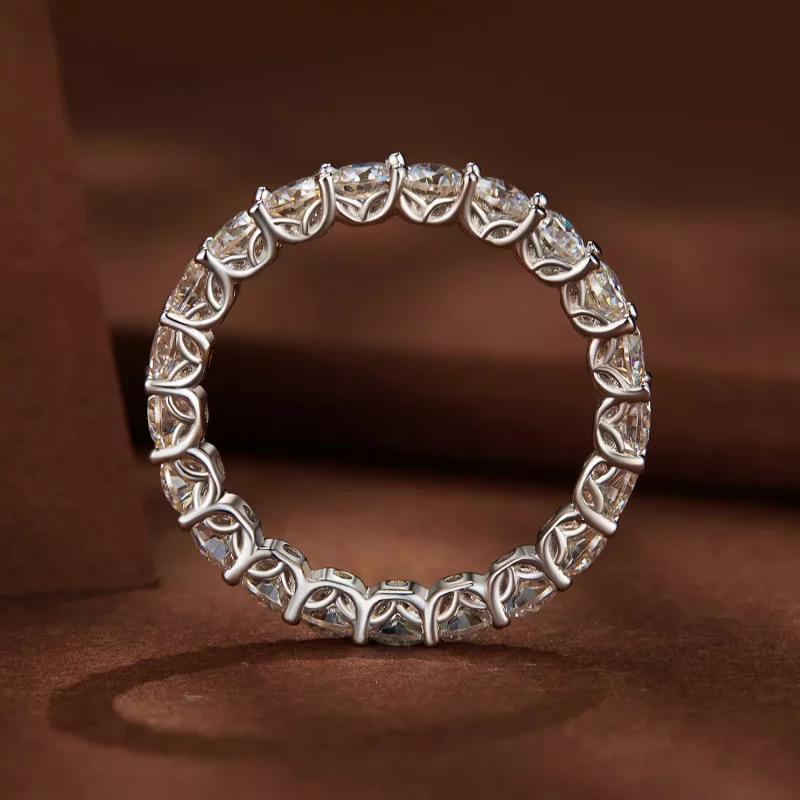 (afbeelding voor) Pandora-stijl Fijne Moissanite Ring - MSR029 - Bekijken 4