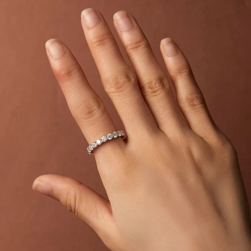 (afbeelding voor) Pandora-stijl Fijne Moissanite Ring - MSR029 - Bekijken 6