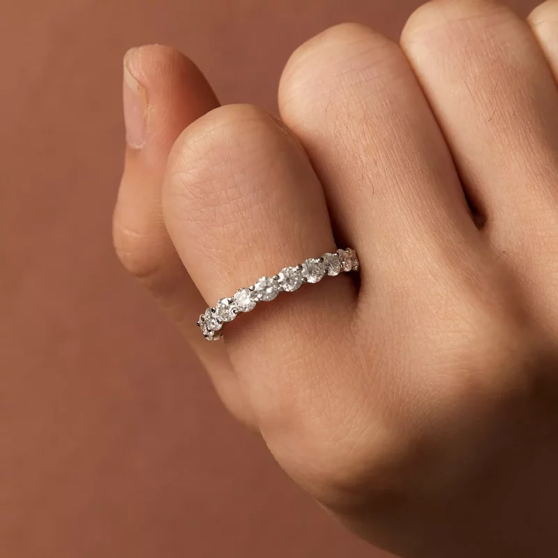 (afbeelding voor) Pandora-stijl Fijne Moissanite Ring - MSR029 - Bekijken 7